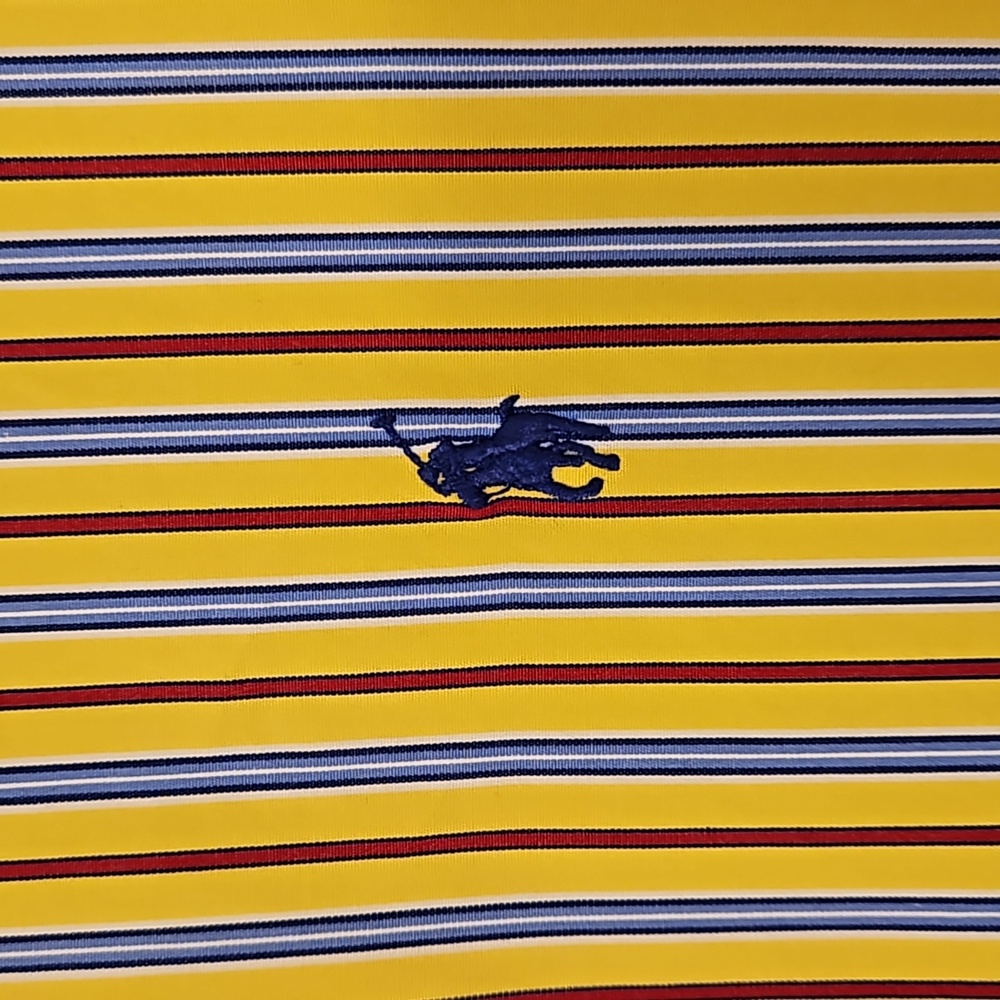 EUC Ralph Lauren Men's 100% Cotton LS Striped Yellow Button-down Shirt Large